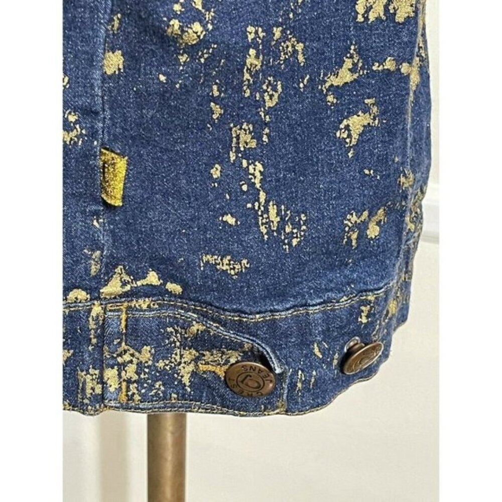 CREST. Women Denin Printing Metalic blue jacket, S ize L - Picture 7 of 12